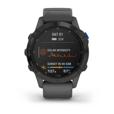 Смарт-годинник Garmin Fenix 6 Pro Solar Edition Black With Gray Band (010-02410-11) Смарт-годинник Garmin Fenix 6 Pro Solar Edition Black With Gray Band (010-02410-11)