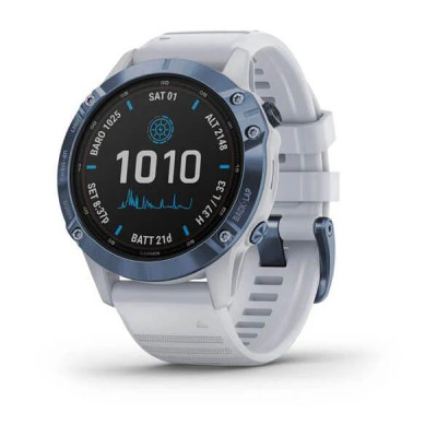 Смарт-годинник Garmin Fenix 6 Pro Solar Edition Mineral Blue with Whitestone Band (010-02410-19/18)