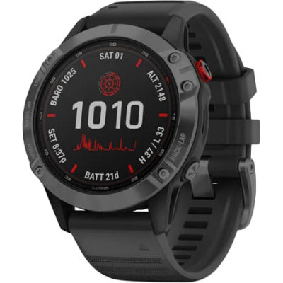 Смарт-годинник Garmin Fenix 6 Pro Solar Edition Slate Gray With Black Band (010-02410-15)