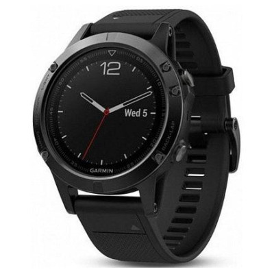 Спортивний годинник Garmin Fenix 5 Black Sapphire with Black Band (010-01688-10)