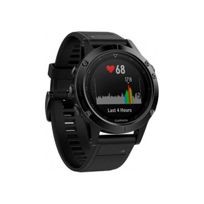 Спортивний годинник Garmin Fenix 5 Black Sapphire with Black Band (010-01688-10)