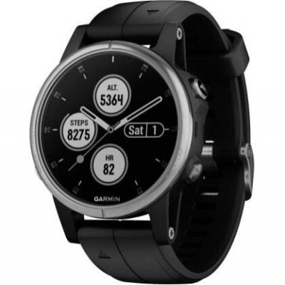 Спортивні годинник Garmin Fenix 5S Plus 5S Plus Silver with Black Band (010-01987-21)