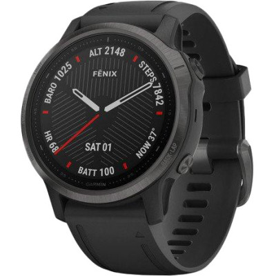 Спортивні годинник Garmin Fenix 6S Pro Sapphire Carbon Gray DLC with Black Band (010-02159-25/010-02159-7F)