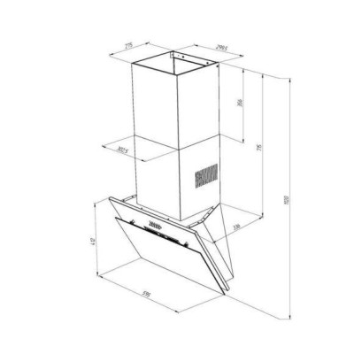 Похильна витяжка Pyramida NR-MG 60 (1000) M WH