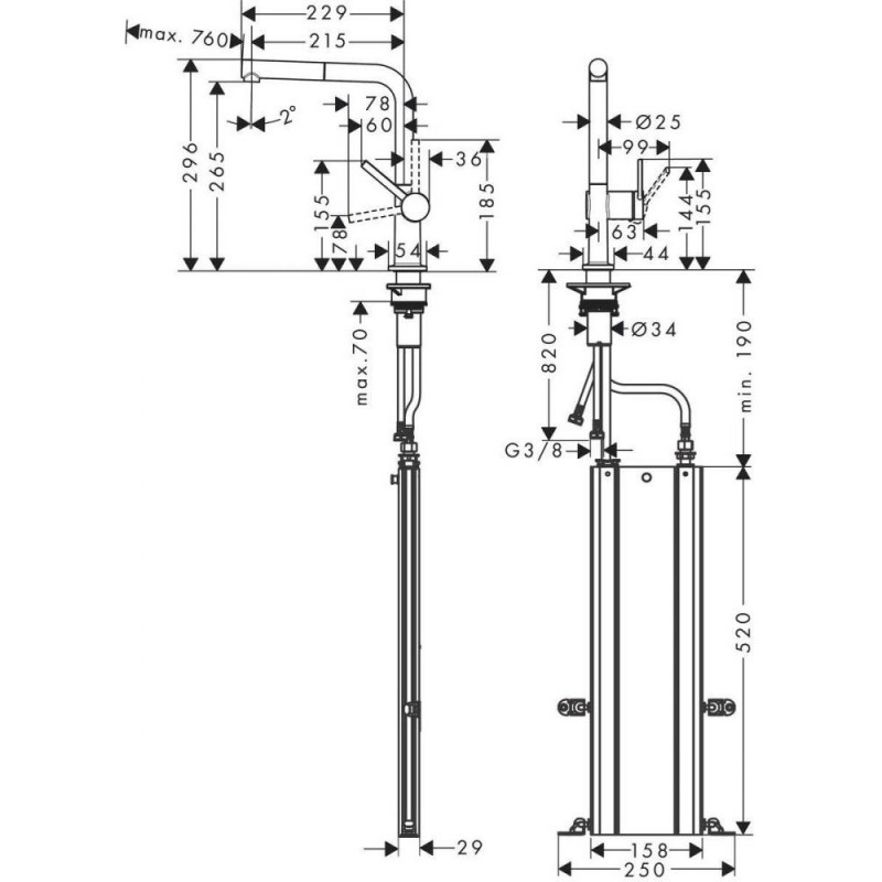 Змішувач для кухонного миття Hansgrohe Talis 72809000