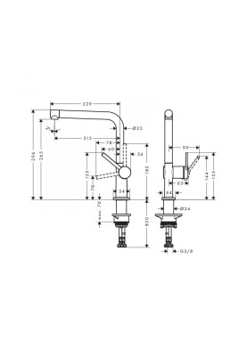 Змішувач для кухонного миття Hansgrohe Talis M54 72840800