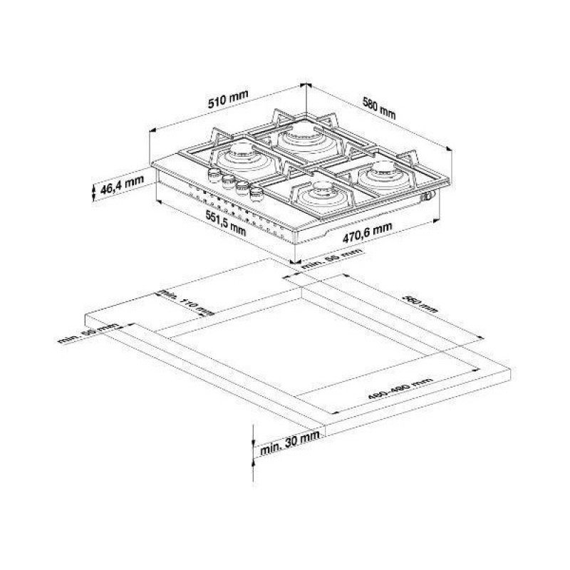 Варильна поверхня газова Beko HILG 64235 S