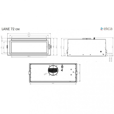 Вбудована витяжка Elica LANE BL/A/72