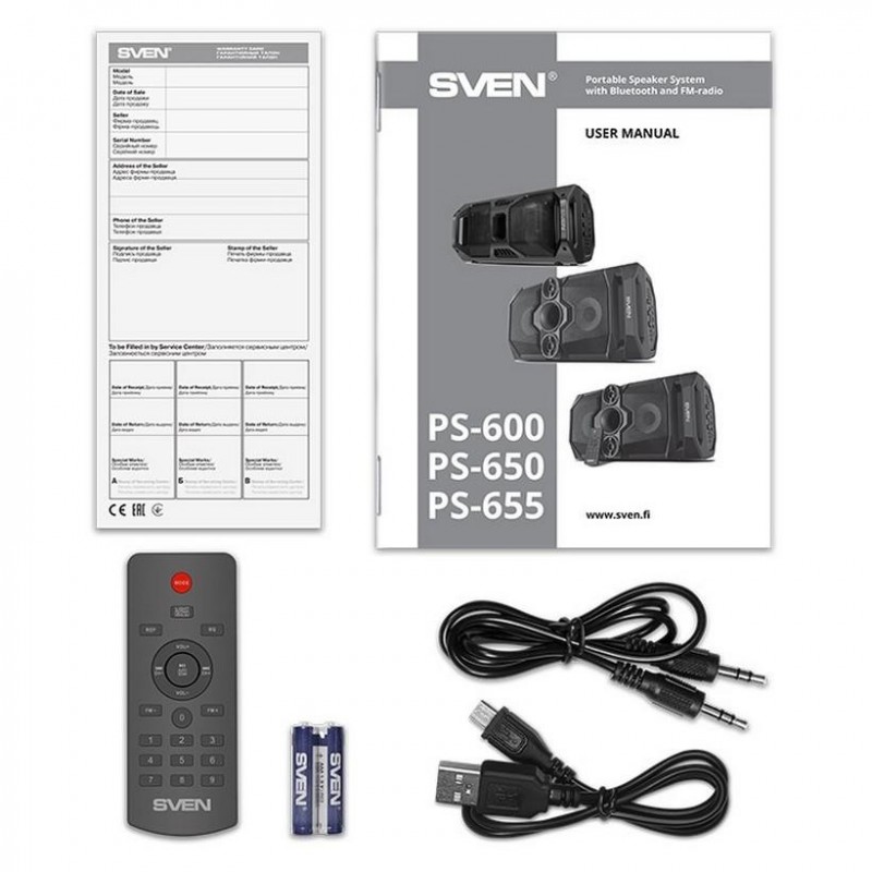 Мобільна акустична система SVEN PS-655 Black