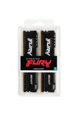 Пам'ять для настільних комп'ютерів Kingston FURY 32 GB (2x16GB) DDR4 3600 MHz Beast Black (KF436C18BBK2/32)
