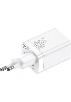 Зарядний пристрій Baseus Super Si Pro Quick Charger C+U 30W White (CCSUPP-E02)