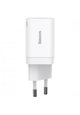 Зарядний пристрій Baseus Super Si Pro Quick Charger C+U 30W White (CCSUPP-E02)