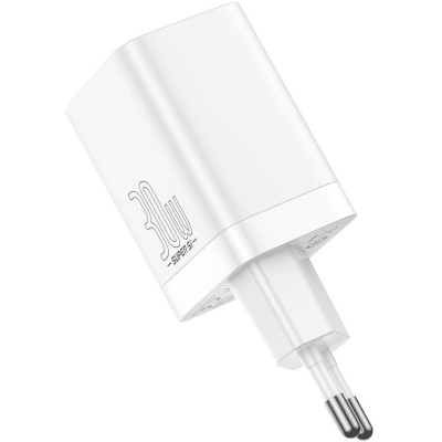 Зарядний пристрій Baseus Super Si Pro Quick Charger C+U 30W White (CCSUPP-E02)
