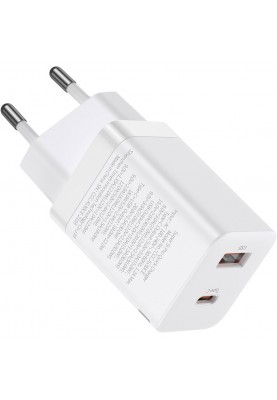 Зарядний пристрій Baseus Super Si Pro Quick Charger C+U 30W White (CCSUPP-E02)