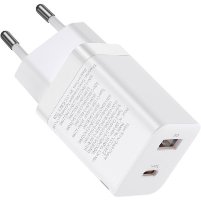 Зарядний пристрій Baseus Super Si Pro Quick Charger C+U 30W White (CCSUPP-E02)