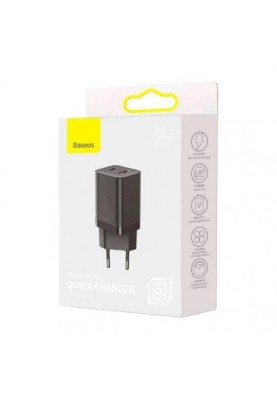 Зарядний пристрій Baseus Super Si Pro Quick Charger USB/Type-C 30W Black (CCSUPP-E01)