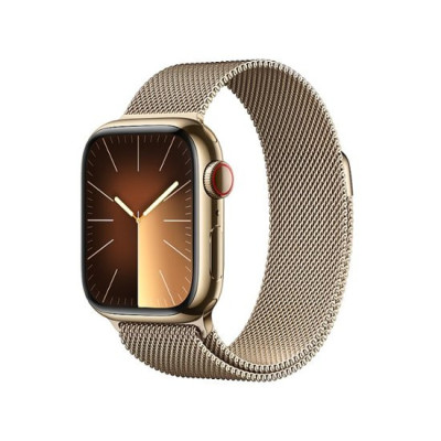 Смарт-годинник Apple Watch Series 9 GPS + Cellular 41mm Gold S. Steel Case w. Gold Milanese Loop (MRJ73)