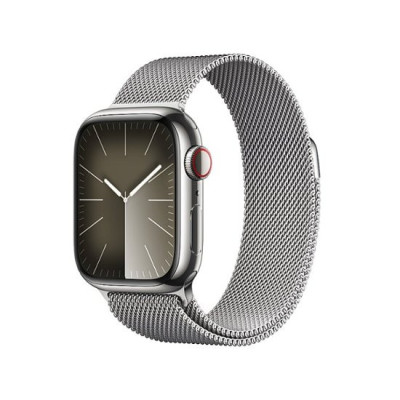 Смарт-годинник Apple Watch Series 9 GPS + Cellular 41mm Silver S. Steel Case w. Silver Milanese Loop (MRJ43)