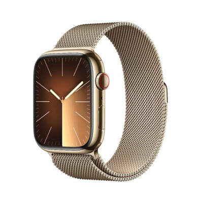 Смарт-годинник Apple Watch Series 9 GPS + Cellular 45mm Gold S. Steel Case w. Gold Milanese Loop (MRMU3)