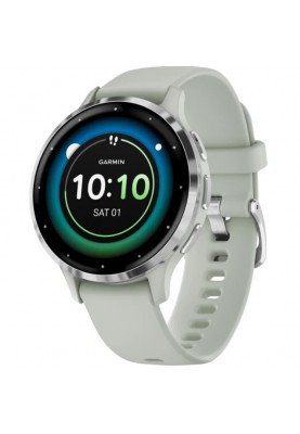 Смарт-годинник Garmin Venu 3S Silver S. Steel Bezel w. Sage Gray Case and S. Band (010-02785-01)