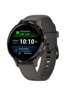 Смарт-годинник Garmin Venu 3S Slate S. Steel Bezel w. Pebble Gray Case and S. Band (010-02785-00)