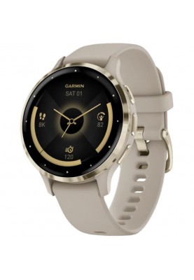 Смарт-годинник Garmin Venu 3S Soft Gold S. Steel Bezel w. French Gray Case and S. Band (010-02785-02)