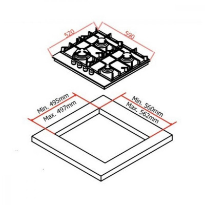 Варильна поверхня газова Fiesta G64BGCH SBF C Варильна поверхня газова Fiesta G64BGCH SBF C