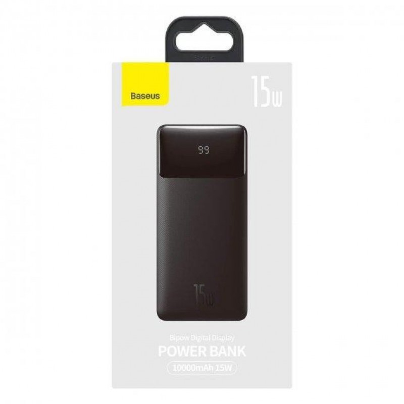 Зовнішній акумулятор (павербанк) Baseus Bipow Digital Display 15W 10000 mAh Black (PPDML-I01)