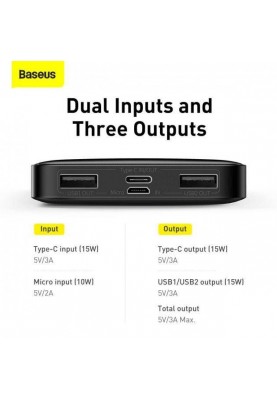 Зовнішній акумулятор (павербанк) Baseus Bipow Digital Display 15W 10000 mAh Black (PPDML-I01)