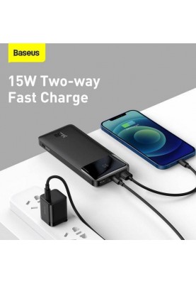 Зовнішній акумулятор (павербанк) Baseus Bipow Digital Display 15W 10000 mAh Black (PPDML-I01)