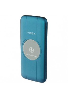 Зовнішній акумулятор (павербанк) Vinga 10000 mAh Wireless QC3.0 PD soft touch blue (BTPB3510WLROBL)