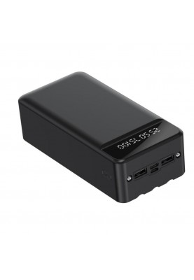 Зовнішній акумулятор (Power Bank) XO Power Bank PR164 with Flashlight 2USB+Type-C 30000mAh Black