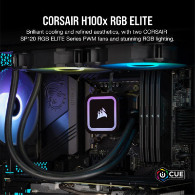 Водяне охолодження Corsair iCUE H100x RGB Elite (CW-9060065-WW)