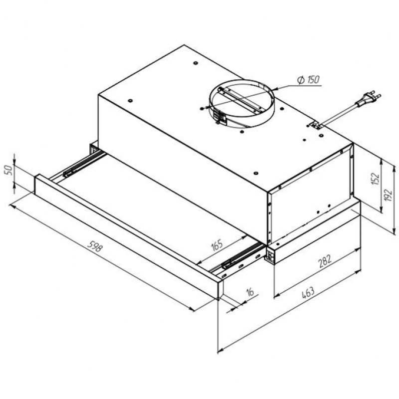 Витяжка телескопічна Pyramida TL 60 (1100) SYE-15 IX