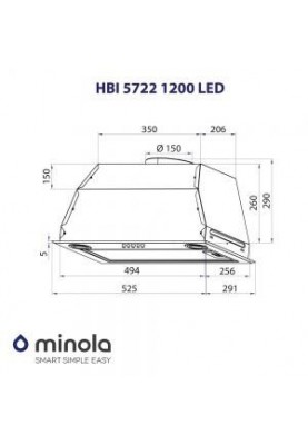 Вбудована витяжка Minola HBI 5722 I 1200 LED