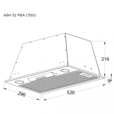 Вбудована витяжка Pyramida ABH 52 PBA (1150) IX