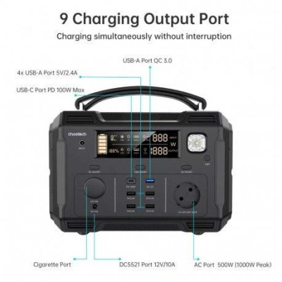 Зарядна станція Choetech Portable Power Station 500W (BS004)