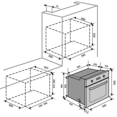Духовка электрическая Ventolux EO56M-6K BK/X