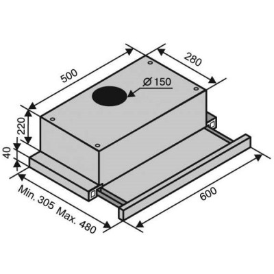 Вытяжка Ventolux Garda 60 BK (1300) SMD LED