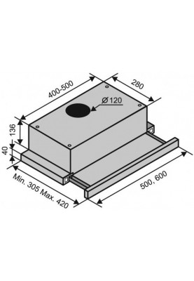 Вытяжка Ventolux Garda 60 WH (450)