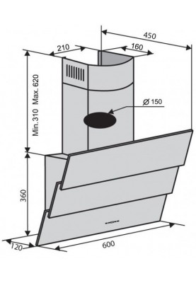 Вытяжка Ventolux RIALTO 60 BK (1000) TRC IT