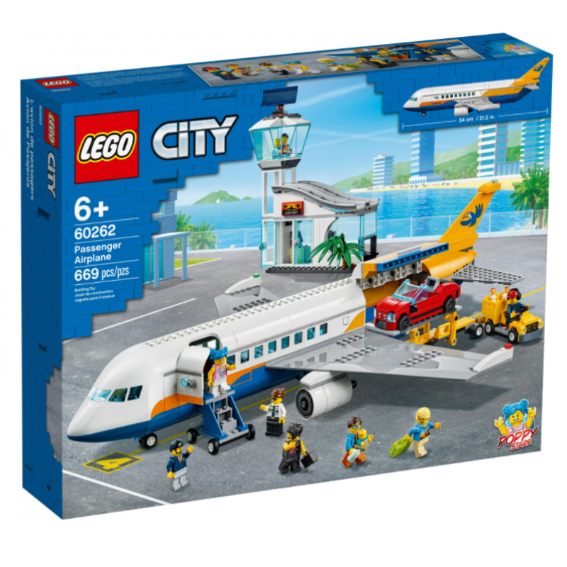 Блоковий конструктор LEGO City Пасажирський літак 669 деталей (60262)
