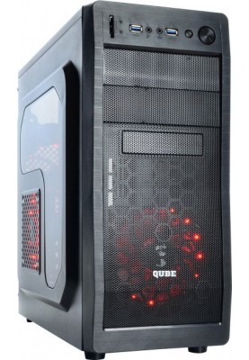 Корпус QUBE QB928A Black Red LED (QB928A_WRNU3)