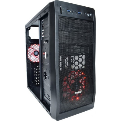 Корпус QUBE QB928A Black Red LED (QB928A_WRNU3)