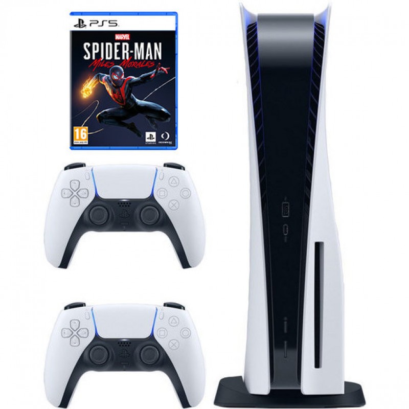 Стаціонарна ігрова приставка Sony PlayStation 5 825GB + DualSense Wireless Controller + Marvel Spider-Man: Miles Morales
