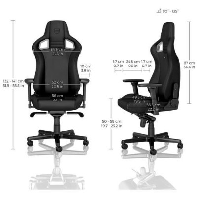 Комп'ютерне крісло для геймера Noblechairs Epic Gaming Black Edition (NBL-PU-BLA-004)