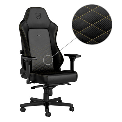 Комп'ютерне крісло для геймера Noblechairs Hero PU leather black/gold (NBL-HRO-PU-GOL)