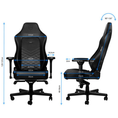 Комп'ютерне крісло для геймера Noblechairs Hero PU leather black (NBL-HRO-PU-BLA)