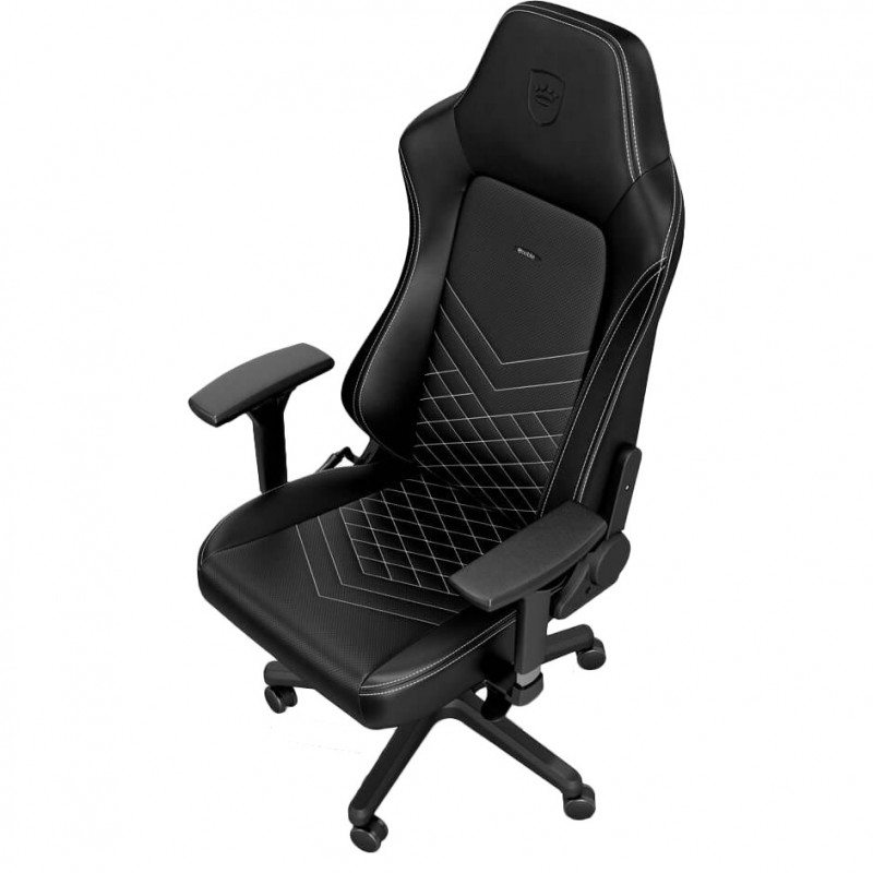 Комп'ютерне крісло для геймера Noblechairs Hero PU black/platinum white (NBL-HRO-PU-BPW)