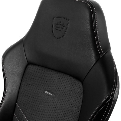 Комп'ютерне крісло для геймера Noblechairs Hero PU black/platinum white (NBL-HRO-PU-BPW)